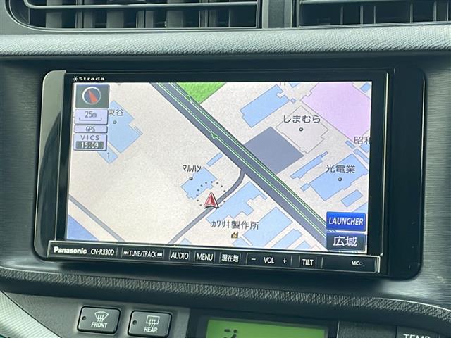 アクア S 社外SDナビ Bluetooth接続 Bカメラ フルセグTV ETC スマートキー プッシュスタート スペアキー1本 フロアマット ドアバイザー(3枚目)