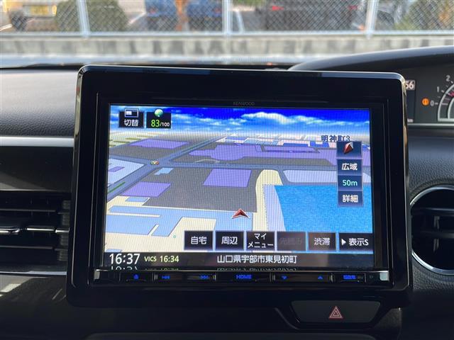 N-BOXカスタム G・Lホンダセンシング 社外SDナビ フルセグテレビ バックカメラ ETC Bluetooth プッシュスタート アイドリングストップ 純正アルミホイール14インチ LEDヘッドライト フォグランプ シートヒーター(4枚目)