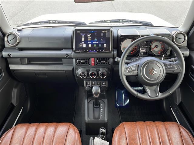 ジムニー ＸＣ　社外ディスプレイオーディオ　ａｐｐｌｅｃａｒｐｌａｙ　ａｎｄｒｏｉｄａｕｔｏ　スズキセーフティ　デュアルセンサーブレーキサポート　誤発進抑制機能　車線逸脱警報　ふらつき警報　先行車発進お知らせ機能（2枚目）
