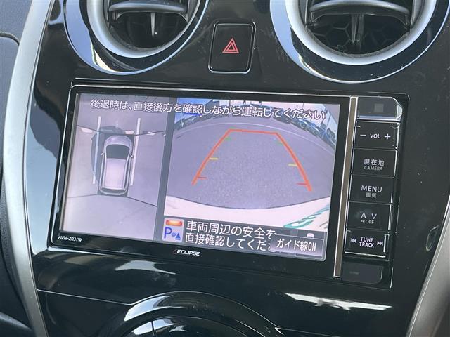 ノート Ｘ　ＤＩＧ－Ｓ　エマージェンシーブレーキパッケージ　ＥＣＬＩＰＳＥナビ（フルセグ／ＢＴ／ＣＤ／ＤＶＤ）／アラウンドビューモニター／衝突軽減／レーンキープ／前後コーナーセンサー／アイドリングストップ／電動格納ミラー／ＥＴＣ／純正ホイールキャップ（3枚目）