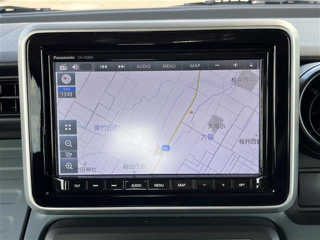 スペーシアベース ＸＦ　純正８インチナビ（フルセグ／ＢＴ／ＣＤ／ＤＶＤ）／レーダークルーズコントロール／全方位／コーナーセンサー／衝突軽減／レーンキープ／片側パワスラ／シートヒーター／後席サンシェード／ベースキャリア（2枚目）