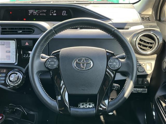 アクア Ｇ　Ｇ’ｓ　純正７インチナビ／クルーズコントロール／バックカメラ／横滑り防止／ハーフレザーシート／シートヒーター／オートライト／ＬＥＤヘッドライト／電動格納ミラー／ドラレコ／ＥＴＣ／純正ＡＷ／スペアキー（22枚目）