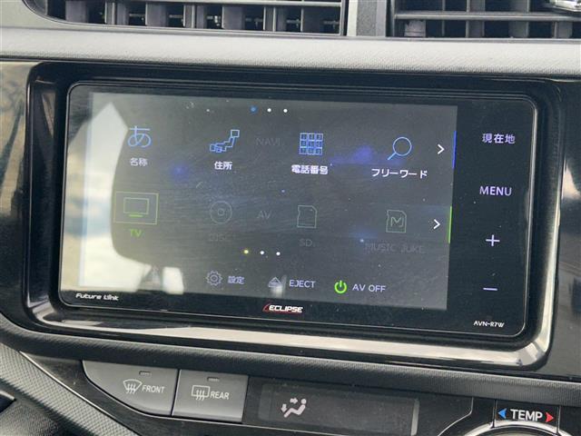 アクア Ｓ　ＥＣＬＩＰＳＥナビ（フルセグ／ＢＴ／ＣＤ／ＤＶＤ）／横滑り防止／オートライト／電動格納ミラー／プッシュスタート／オートエアコン／ＥＴＣ／純正ホイールキャップ／スマートキー／保証書（7枚目）