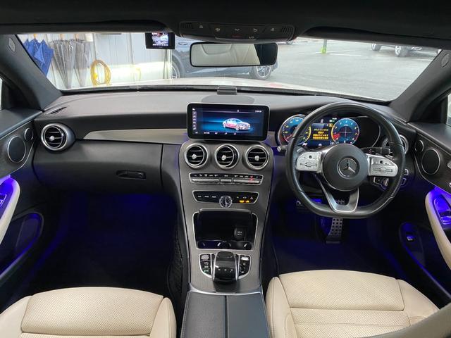 Ｃクラス Ｃ１８０クーペスポーツレザーエクスクルシブパッケージ　・サンルーフ・アダプティブクルーズコントロール・純正ナビ／ＢＴ／ＵＳＢ・バックカメラ・白革シート／シートヒーター・ドライブレコーダー・フルセグ・ＥＴＣ・純正１９ＡＷ・ＬＥＤライト・保証書・取扱説明書（4枚目）