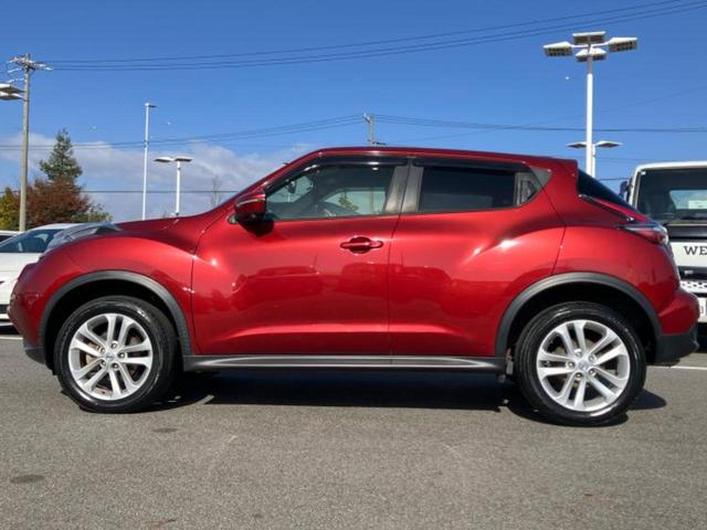 ジューク １５ＲＸ　Ｖセレクション　保証書／純正　ＳＤナビ／衝突安全装置／車線逸脱防止支援システム／ヘッドランプ　ＨＩＤ／Ｂｌｕｅｔｏｏｔｈ接続／ＥＴＣ／アイドリングストップ／フルセグＴＶ／アルミホイール　純正　１７インチ　盗難防止装置（2枚目）