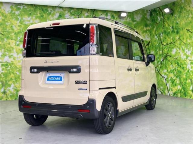 スペーシアギア ハイブリッドＸＺターボ　新品タイヤ／保証書／社外　１０インチ　ＳＤナビ／デュアルカメラブレーキサポート（スズキ）／両側電動スライドドア／シートヒーター　前席／全方位モニター用カメラ／車線逸脱防止支援システム　ターボ　ドラレコ（3枚目）