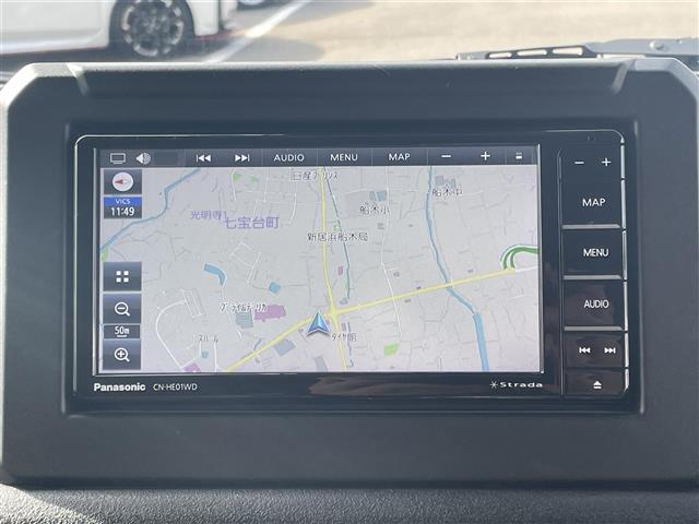 ジムニー ＸＣ　Ｓｔｒａｄａ７型ナビ／フルセグＴＶ／Ｂｌｕｅｔｏｏｔｈ／クルーズコントロール／アイドリングストップ／シートヒーター／ＬＥＤヘッドライト／トランスファーレバー／ヒートミラー／ＥＴＣ／電格ミラー／禁煙車（3枚目）