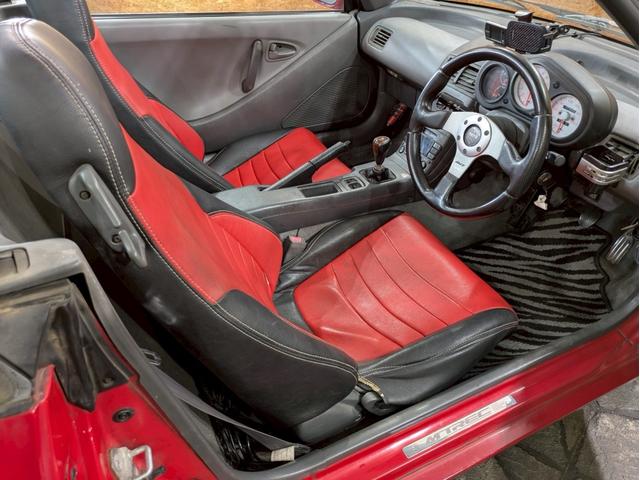 ビート ベースグレード　ユーザー様直接仕入　無限フルエアロ　リアウイング　タワーバー　ＴｅａｍＳｐａｒｃｏ１４インチアルミ　ＨＩＤライト　フォグランプ　シートカバー　ｍｏｍｏステアリング　レーダー探知機　実走行７．８万キロ台（49枚目）
