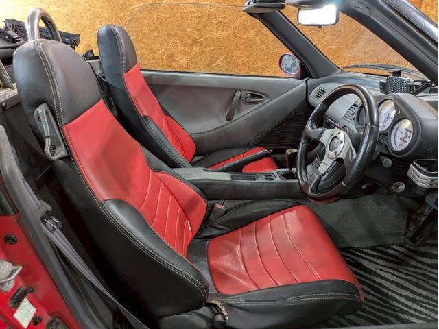 ビート ベースグレード　ユーザー様直接仕入　無限フルエアロ　リアウイング　タワーバー　ＴｅａｍＳｐａｒｃｏ１４インチアルミ　ＨＩＤライト　フォグランプ　シートカバー　ｍｏｍｏステアリング　レーダー探知機　実走行７．８万キロ台（50枚目）
