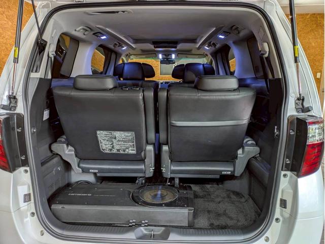 アルファード ３５０Ｓ　Ｃパッケージ　ツインムーンルーフ　社外リアバンパー・４本出しマフラー　ＨＫＳ車高調　両側パワスラ　パワーバックドア　アルパインナビ　ＤＴＶ　リアカメラ　フリップダウン　純正ＡＷ　レザーシート　シートヒーター　ＥＴＣ（72枚目）