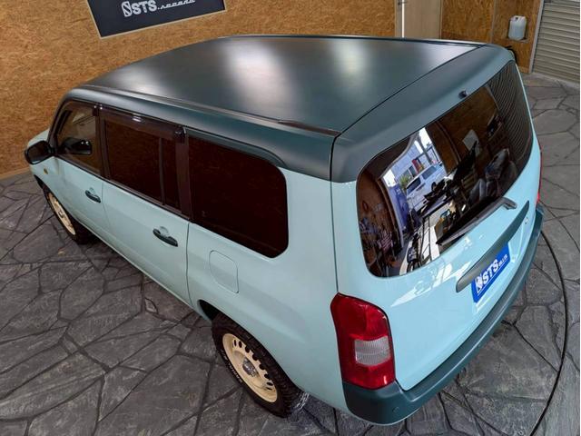 プロボックスバン GL リフトアップ TOYOTAロゴグリル ベージュホイールM/Tタイヤ LEDヘッドライト 社外ナビ フルセグTV Bluetooth 社外ハンドル シートカバー AC100V リモコンキー ETC車載器(21枚目)