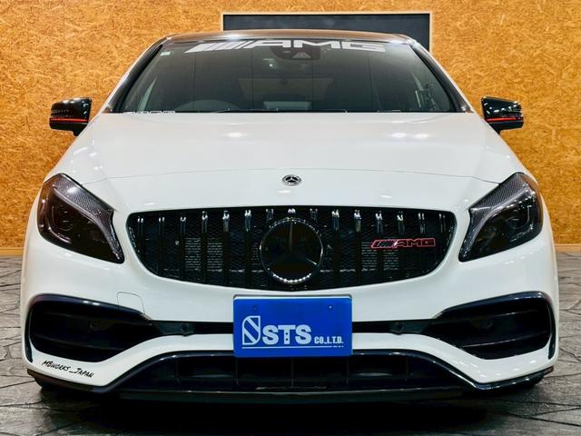 Ａクラス Ａ４５　４マチック　パナメリカーナグリル　ルーフスポイラ　ルーフラッピング　ＬＥＤライト　純正ＡＷ　純正ナビ　フルセグＴＶ　ＢＴ接続　バックカメラ　革シート　パワーシート　シートヒーター　ＢＳＭ　ＳＵＰＥＲＣＡＴ　ＥＴＣ（7枚目）