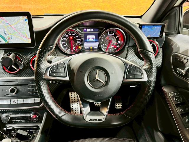 Ａクラス Ａ４５　４マチック　パナメリカーナグリル　ルーフスポイラ　ルーフラッピング　ＬＥＤライト　純正ＡＷ　純正ナビ　フルセグＴＶ　ＢＴ接続　バックカメラ　革シート　パワーシート　シートヒーター　ＢＳＭ　ＳＵＰＥＲＣＡＴ　ＥＴＣ（30枚目）