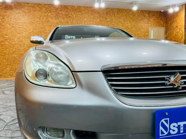 ソアラ 430SCV ノーブルカラーエディション ユーザー様直接仕入れ Tomsバンパー・タワーバー 2本出しマフラー 純正ナビ マークレビンソン 赤革シート メモリー付きパワーシート シートヒーター HIDライト 純正18AW ETC 電動オープン(9枚目)