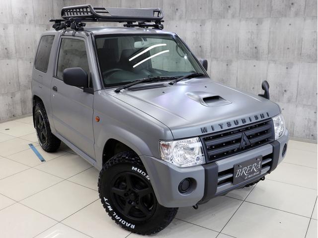 パジェロミニ エクシード　４ＷＤ　ターボ　ブレラＯＧカスタム　新品マッドテレーンタイヤ　マットブラック塗装済ＡＷ　新品ルーフラック＆新品ルーフキャリア　テールランプブラックアウト　背面タイヤ　マットブラック塗り分け（4枚目）