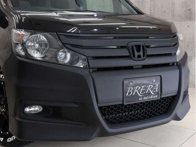 ステップワゴンスパーダ Z ブレラOGカスタム 新品社外AW&新品マッドテレーンタイヤ 新品ルーフラック インナーブラックヘッドライト テールブラックアウト マットブラック仕上げ 両側電動スラドアHDDナビBカメラ スマートキー(16枚目)