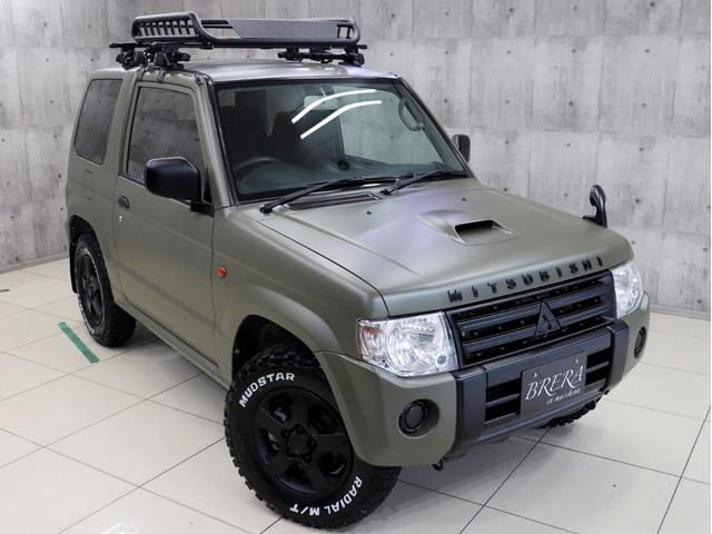 パジェロミニ ＶＲ　４ＷＤ　ターボ　ブレラＯＧカスタム　新品社外ＡＷ　新品マッドテレーンタイヤ　新品ルーフラック＆新品ベースキャリア　テールランプブラックアウト　ＭＩＴＳＵＢＩＳＨＩエンブレム　マットブラック塗り分け（4枚目）