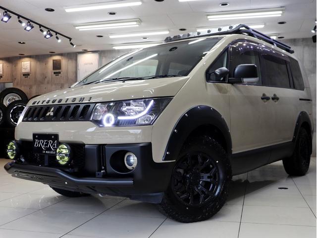 デリカＤ：５ ローデスト　Ｇ　パワーパッケージ　４ＷＤ　ブレラＯＧカスタム　新品社外ＡＷ　新品タイヤ　新品ルーフラック　新品ＪＡＯＳフォグランプ付バンパーガード　新品オバフェン　新品リアラダー　ファイバーＬＥＤヘッドライト　テールブラックアウト（3枚目）