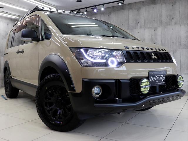 デリカＤ：５ ローデスト　Ｇ　パワーパッケージ　４ＷＤ　ブレラＯＧカスタム　新品社外ＡＷ　新品タイヤ　新品ルーフラック　新品ＪＡＯＳフォグランプ付バンパーガード　新品オバフェン　新品リアラダー　ファイバーＬＥＤヘッドライト　テールブラックアウト（5枚目）