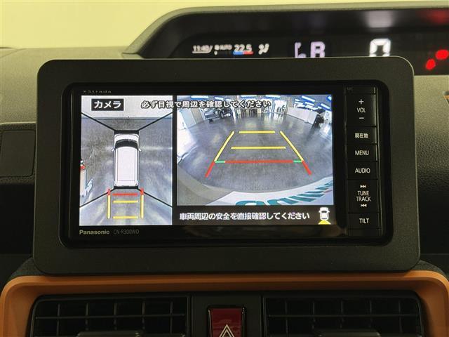 タント ファンクロス 両側パワースライドドア/7インチナビ/パノラマモニター/ルーフレール/スマートアシスト/衝突回避支援ブレーキ/車線逸脱警報機能/標識認識機能/レーンキープコントロール/コーナーセンサー/シートヒーター(4枚目)