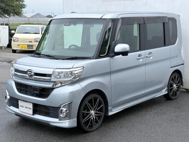 タント カスタムＲＳ　トップエディションＳＡＩＩ　ターボ　修復歴無　ブレーキサポート　ナビ（Ｂｌｕｅｔｏｏｔｈ・フルセグテレビ・ＤＶＤ・ＣＤ）バックカメラ　ＥＴＣ　ドラレコ　両側パワースライド　ローダウン　社外マフラー　ハーフレザーシート（8枚目）