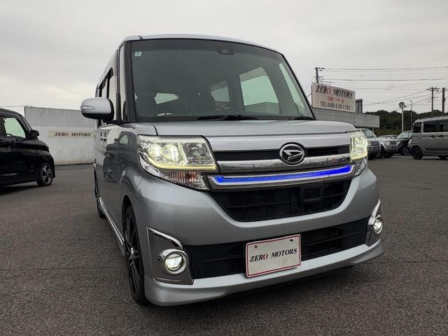 タント カスタムＲＳ　トップエディションＳＡＩＩ　ターボ　修復歴無　ブレーキサポート　ナビ（Ｂｌｕｅｔｏｏｔｈ・フルセグテレビ・ＤＶＤ・ＣＤ）バックカメラ　ＥＴＣ　ドラレコ　両側パワースライド　ローダウン　社外マフラー　ハーフレザーシート（55枚目）