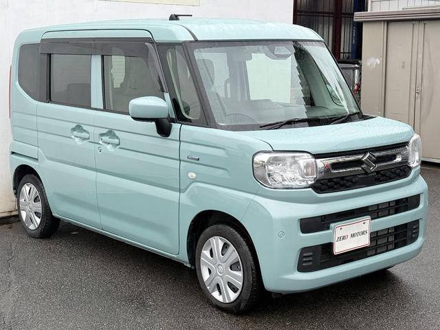 スペーシア ハイブリッドＧ　現行モデル　車検２年付　ブレーキサポート　ナビ（Ｂｌｕｅｔｏｏｔｈ接続・ＤＶＤ再生・ＣＤ）バックカメラ　ＥＴＣ　前後ドラレコ　ＬＥＤヘッドライト　障害物センサー　ドアバイザー　オートエアコン（5枚目）