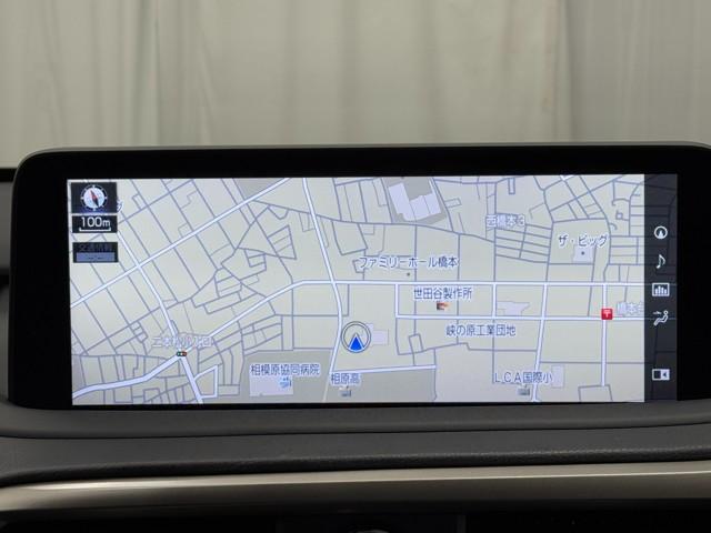 ＲＸ ＲＸ４５０ｈ　Ｆスポーツ　メモリ－ナビ　追従式クルコン　パノラマガラスルーフ　オートエアコン　ＴＶナビ　バックモニター　ＡＢＳ　盗難防止装置　パワステ　ＥＴＣ車載器　エアバッグ　ＤＶＤ再生　革　地デジ　横滑り防止　キーレスゴー（7枚目）