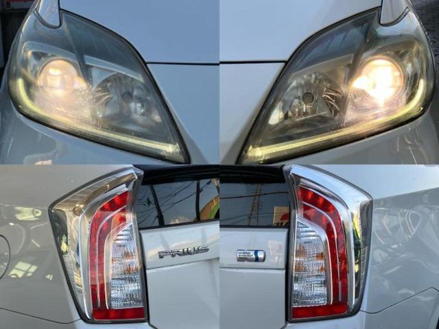 プリウス S 純正 SDナビ/パーキングアシスト バックガイド/ヘッドランプ LED/Bluetooth接続/ETC/EBD付ABS/横滑り防止装置/アイドリングストップ/フルセグTV/DVD LEDヘッドランプ(60枚目)