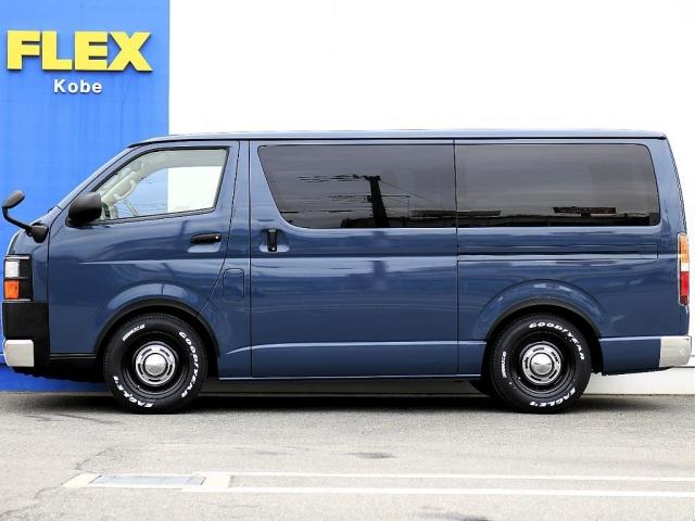 ハイエースバン ロングスーパーＧＬ　平成２５年式ハイエースガソリン２ＷＤＣｏａｓｔＬｉｎｅｓフェイスチェンジアルルブルーオールペイントクロスカントリー１６インチアルミホイールナスカータイヤアンティークコンソール前後メッキラッピング（6枚目）