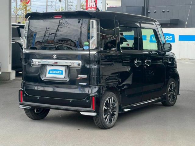 スペーシアカスタム ハイブリッドXSターボ 新品タイヤ/保証書/社外 9インチ SDナビ/衝突安全装置/両側電動スライドドア/シートヒーター/全方位モニター用カメラ/車線逸脱防止支援システム/シート ハーフレザー 衝突被害軽減システム 禁煙車(3枚目)