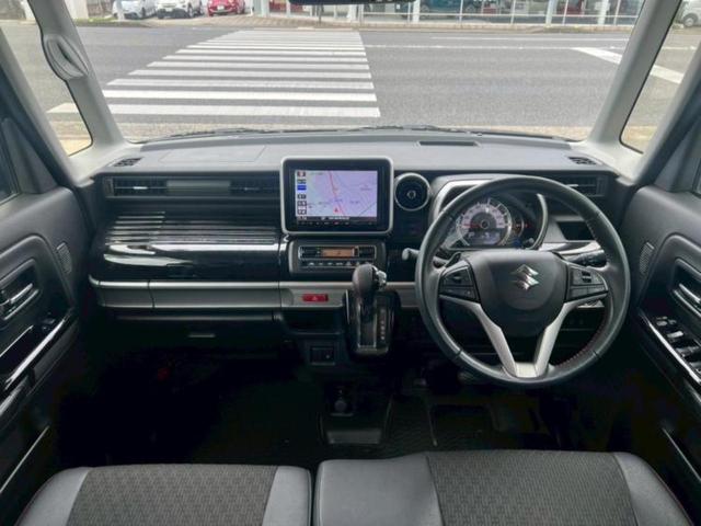 スペーシアカスタム ハイブリッドXSターボ 新品タイヤ/保証書/社外 9インチ SDナビ/衝突安全装置/両側電動スライドドア/シートヒーター/全方位モニター用カメラ/車線逸脱防止支援システム/シート ハーフレザー 衝突被害軽減システム 禁煙車(4枚目)