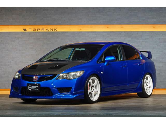 シビック タイプR 無限カーボンエアロボンネット 無限フロントアンダースポイラー 無限フロントスポーツグリル BLITZ車高調 ADVAN GT 18インチアルミ(2枚目)