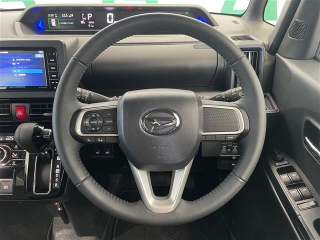 タント カスタムＲＳ　禁煙車　社外ナビ　Ｂカメラ　ハーフレザーシート　両側パワスラ　スマアシ　電動パーキングブレーキ　オートブレーキホールド　スマートキー　プッシュスタート　ＥＴＣ　オートマチックハイビーム　本革巻きステア（5枚目）