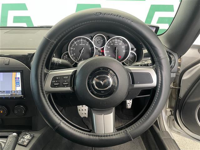 ロードスター RS RHT 禁煙車 TEIN車高調 ENKEI17インチアルミホイール 社外ナビ Bluetooth フルセグ バックカメラ ハードトップ 本革巻きステアリング GPSレーダー ETC オートライト スマートキー(7枚目)