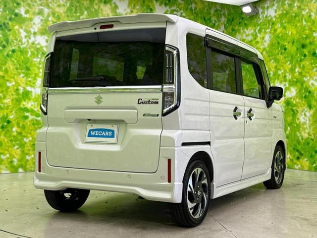 スペーシアカスタム ハイブリッドＸＳターボ　保証書／純正　９インチ　ＳＤナビ／セーフティサポート（スズキ）／両側電動スライドドア／シートヒーター　前席／全方位モニター用カメラ／車線逸脱防止支援システム／シート　ハーフレザー　ターボ　全周囲カメラ（3枚目）