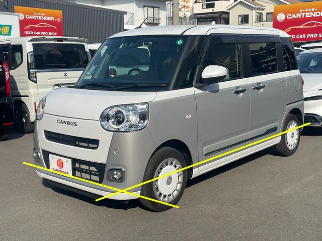 ムーヴキャンバス ストライプスG ドライブレコーダー ETC 全周囲カメラ 両側電動スライドドア ナビ TV クリアランスソナー 衝突被害軽減システム オートライト LEDヘッドランプ スマートキー(4枚目)