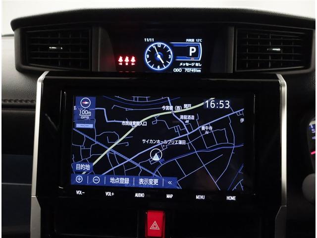 ルーミー カスタムG-T 助手席エアバック 両側オートスライドドア スマートキープッシュスタート LEDライト 横滑り防止機能 クルコン 点検記録簿 ETC付 アルミホイール フルフラット キーレス DVD ナビ&TV ABS(8枚目)