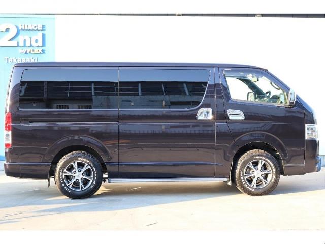 ハイエースバン スーパーＧＬ　ダークプライムＩＩ　トヨタ純正ＳＤナビ　バックカメラ　ＥＴＣ　ドライブレコーダー前後　ＴＲＤフロントスポイラー　ＴＲＤマッドガード　ＴＲＤサイドスカート　ＴＯＹＯオープンカントリーＡＴ１５インチ　トヨタ純正アルミホイール（14枚目）