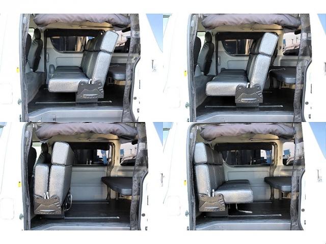 レジアスエースバン ロングワイドスーパーGL フローリング施工 バタフライセカンドシート ベットキット 防虫ネット ルームキャリア シートカバー イクリプスナビ 後席フリップダウンモニター ETC インナーブラックヘッドライト(13枚目)