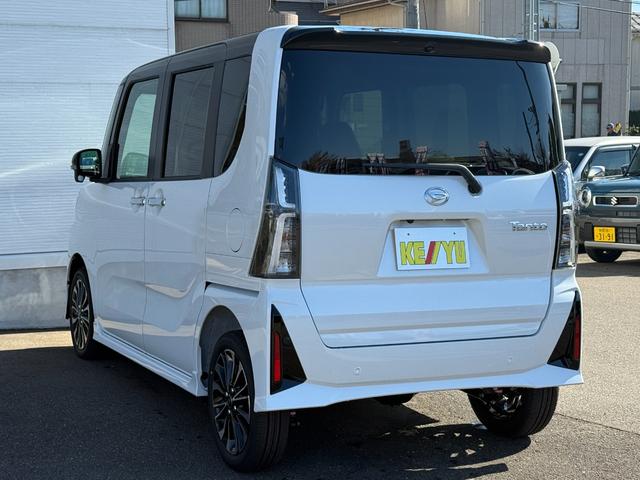 タント カスタムRSリミテッド【4WDターボ】【届出済み未使用車】 新品ナビ取付 バックカメラ 全方位カメラ ETC 追従型クルコン 両側電動スライド スマートキー シートヒーター ハーフレザー 純正アルミ コーナーセンサー 衝突軽減ブレーキ 横滑り防止 オートLED(18枚目)