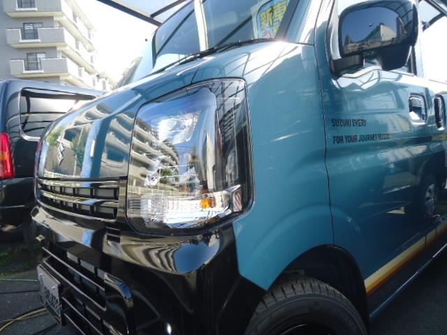 エブリイ Jリミテッド 特別仕様CVTターボ 届出済未使用車 LEDヘッドライト 両側パワースライド付き バックセンサー シートヒーター ラバーマット 取説保証書 禁煙(6枚目)