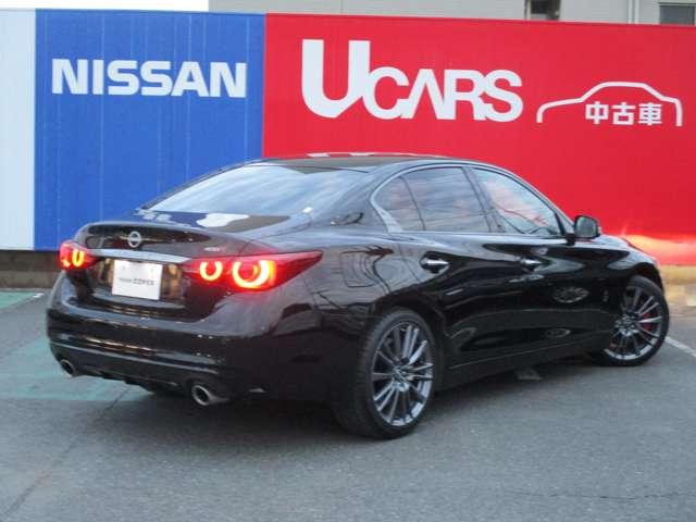 スカイライン ３．０　４００Ｒ　ラインナビ／衝突軽減ブレーキ／踏み間違い／　本革シ－ト　ＬＥＤヘッド　キーレスエントリー　ワンオーナ　車線逸脱警報　スマ－トキ－　バックモニター　ドラレコ　メモリーナビ　ナビＴＶ　サイドカメラ　ＡＡＣ　アルミ　盗難防止装置　ＥＴＣ　エアバッグ（2枚目）