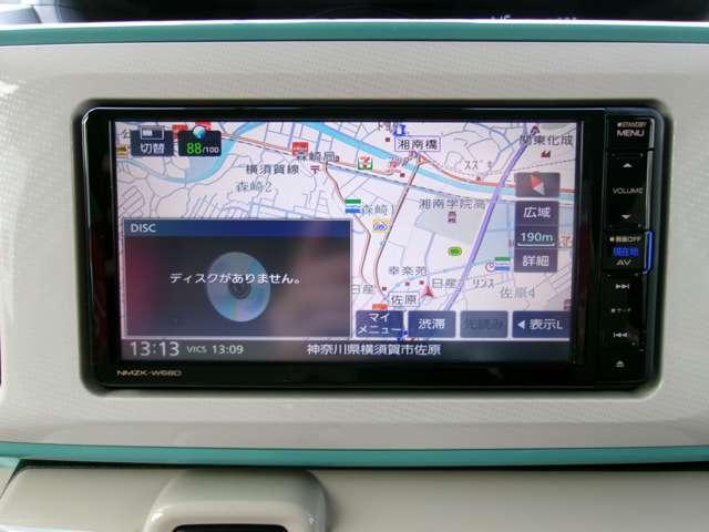 ムーヴキャンバス ６６０　Ｇ　メイクアップ　ＳＡＩＩＩ　２オーナーダイハツ純正ナビゲーションバッ　衝突軽減ブレーキ　インテリキー　Ｗ電動ドア　ＬＥＤヘッド　ナビＴＶ　キーフリーシステム　バックカメラ　オートエアコン　ドラレコ　記録簿　パワーステアリング　ワンセグＴＶ　エアバッグ　ＡＢＳ（3枚目）