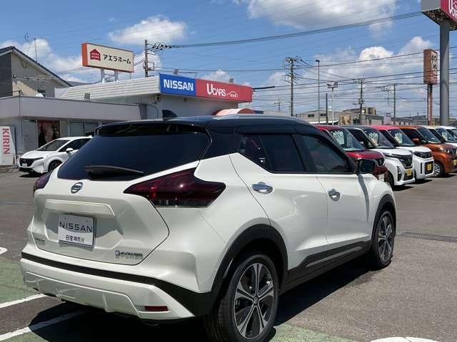 キックス １．２　Ｘ　（ｅ－ＰＯＷＥＲ）　弊社試乗使用社有車　ドライブレコーダー・　レーンキープ　アラウンドモニタ　ＬＥＤ　エマージェンシーブレーキ　ドラレコ　スマートキー　ＥＴＣ　アルミホイール　ワンオーナー　レーダークルーズ　メモリーナビ　オートエアコン（2枚目）