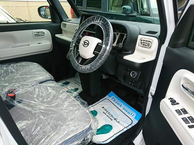ムーヴキャンバス ストライプスＧ　●届出済未使用車　●令和７年式　●走行８ｋｍ　●両側電動スライドドア　●電動パーキング　●シートヒーター　●ＬＥＤライト　●スマートキー　●プッシュスタート　●コーナーセンサー　●新車メーカー保証付き（10枚目）