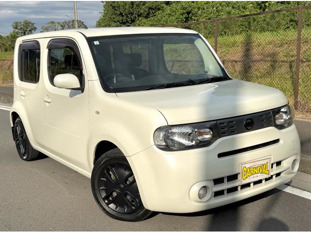 キューブ 15X Vセレクション エンブレム&ホイールキャップマットブラックペイント済・ヘッドライトコーティング済・禁煙車・タイヤ2023年式8部溝・純正HDDナビ・TV再生可・スマキー・Pスタート・リモコンスターター付・ETC(5枚目)