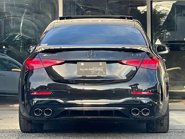 Ｃクラス Ｃ４３　４マチック　ＡＭＧ特別オーダーアルミホイール・ナイトパッケージ・パノラマサンルーフ・レーダーセーフティーＰＫＧ・３６０°カメラ・ＭＢＵＸ・アンビエントライト（5枚目）
