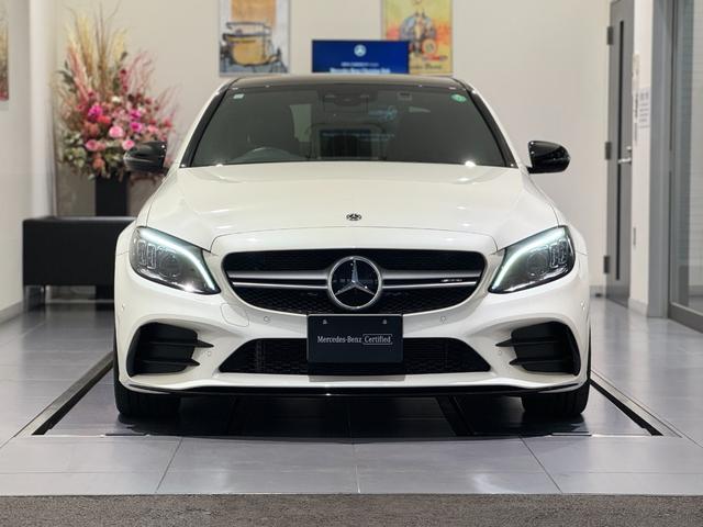 Cクラス C43 4マチック 弊社下取り車/パノラミックスライディングルーフ/ブラックレザーシート/ブルメスターサラウンドサウンド/ヘッドアップディスプレイ/AMGRIDEコントロールサスペンション/パフュームアトマイザー/ETC(3枚目)