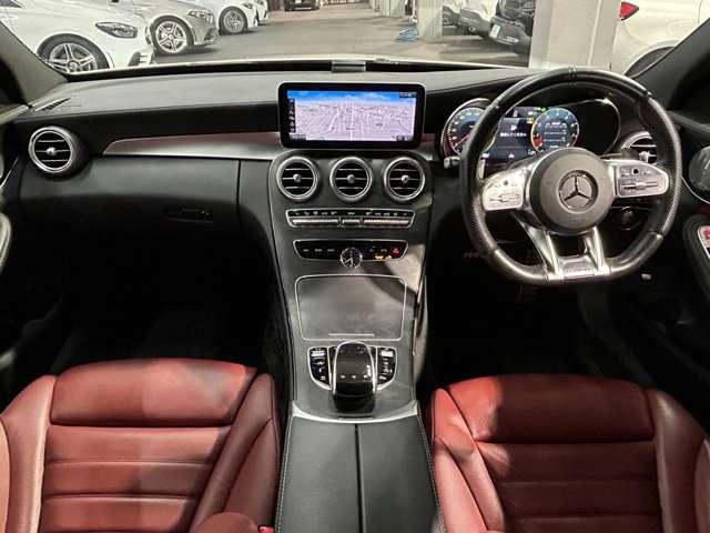 Cクラスステーションワゴン C43 4マチック ステーションワゴン クランベリーレッド内装/エアバランスPKG/アンビエントライト64色/ヘッドアップディスプレイ/ブルメスターサラウンド/フットトランクオープナー/シートヒーター/本革シート/レーダーセーフPKG(6枚目)